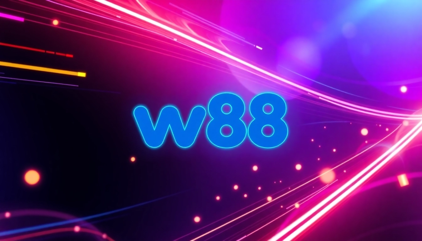 Engaging visual of the w88 gambling platform interface showcasing betting options and live casino features for online players.