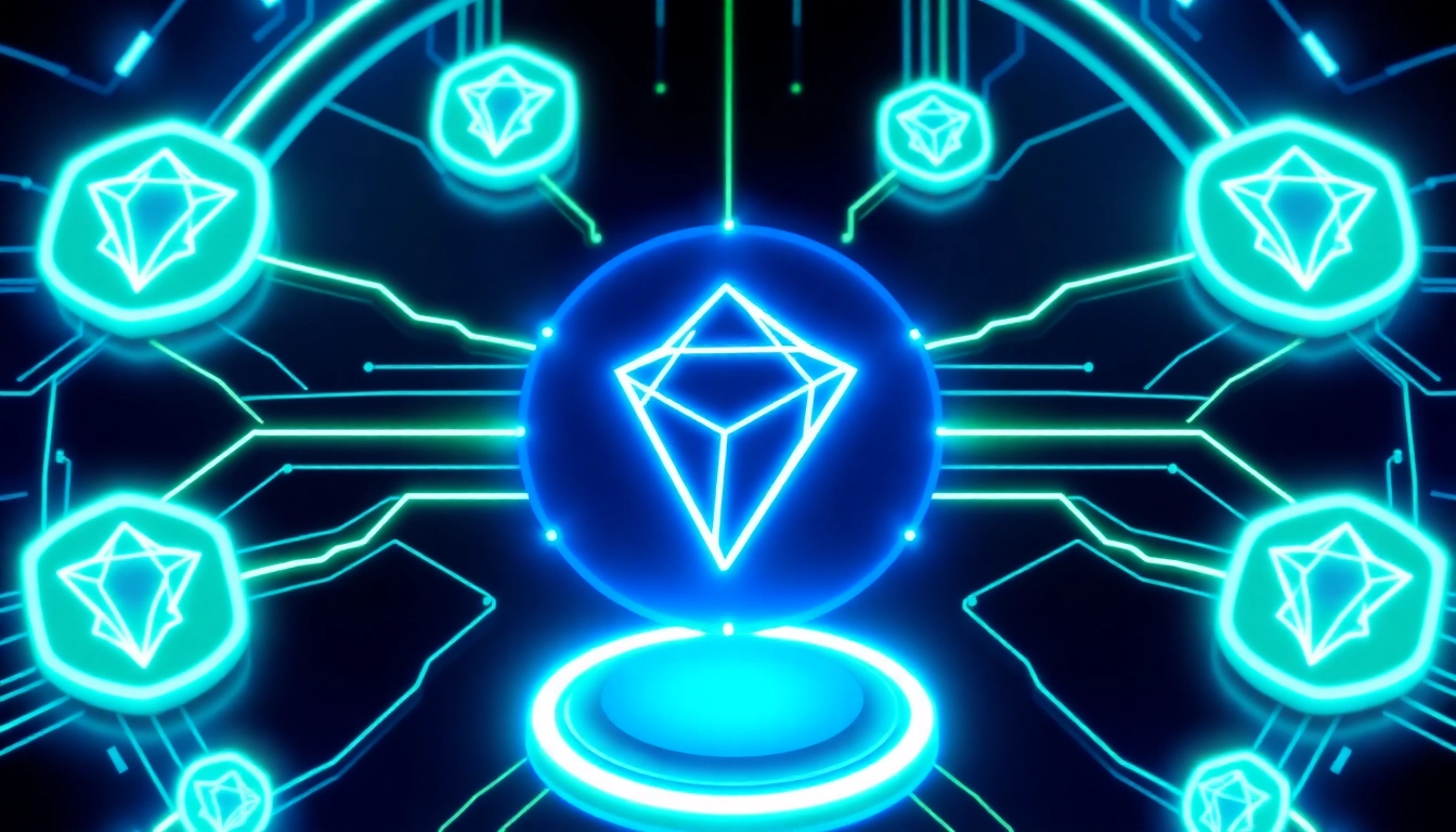 Secure tron energy platform with blockchain nodes and digital energy flow illustrating efficiency and stability for users.