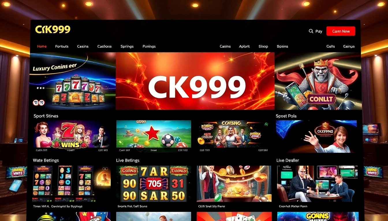 CK999 online casino platform with sportsbook, slots, and live dealer games, promoting experience and excitement for users.