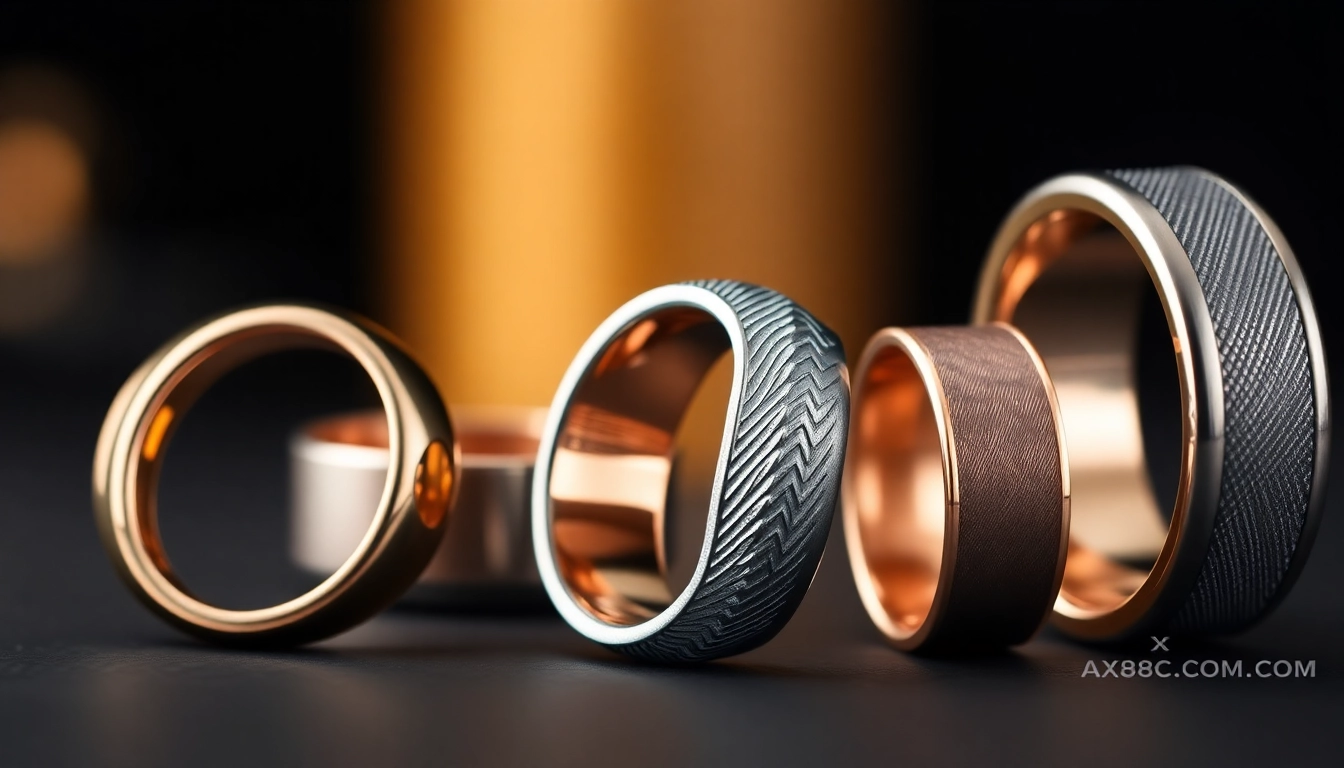 Detailed view of handcrafted titanium and copper rings on https://ax88c.com/, emphasizing premium materials and unique designs for jewelry enthusiasts.